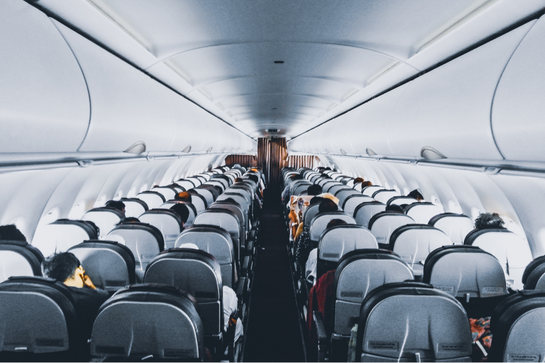 airplane cabin for demonstrating exercises for long haul flights